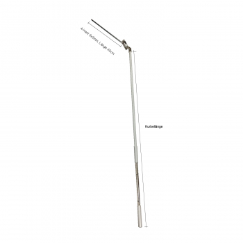 Preview: Storenkurbel komplett mit 45° Inox- Kreuzgelenk, Platte 32x70mm